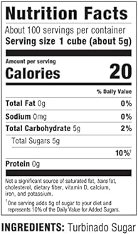 In The Raw Sugar Turbinado Cane Cubes | No Added Flavors | Natural Sweetener | Vegan | Pack of 2