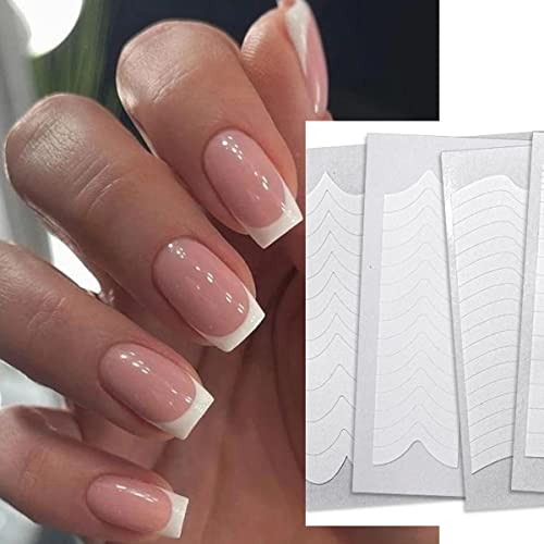 10Pcs French Nail Stickers For Nail Art, French Tip Nail Stencils 3D Nail Forms Fringe Tips Guide Sticker Wavy Line Nail Art Decals White Strips Template Nail Tools For Nail Decorations Designer #TOP3