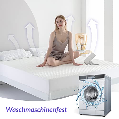 Coriwell Matratzenschoner Wasserdicht - 90 x 200 cm Wasserdichter Matratzenbezug Matratzenauflage Atmungsaktive Matratzenhülle Matratzenschutz aus Bambus Matratzen Schutzbezug - Mattress Protector - Image 7