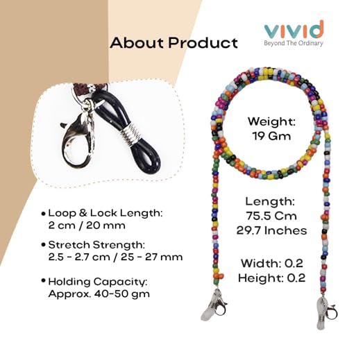 Image of VIVID vision Unisex Adult Eyeglass Holder Strap Cord | New Chain Adjust on Sunglasses | Anti-slip Retainer Lanyard String Eyewear Frame | Specs Mask Chain