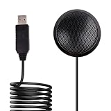 MIMISOLA Microfono USB per PC, Microfono PC, 360° per Portatile, Plug and Play, per Riunioni, Lezioni Online, Zoom, Giochi, Plug & Play Compatibile con Computer e Smartphone(Cavo da 3 m)