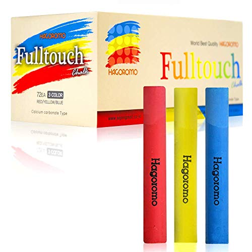 HAGOROMO Fulltouch Color Chalk 1 Box [72 Pcs/3 Color Mix]