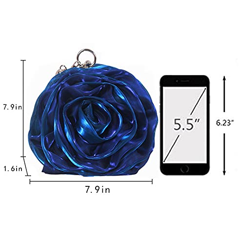Image of Buddy Women Rose Shaped Clutch Soft Satin Wristlet Handbag Wedding Party Purse