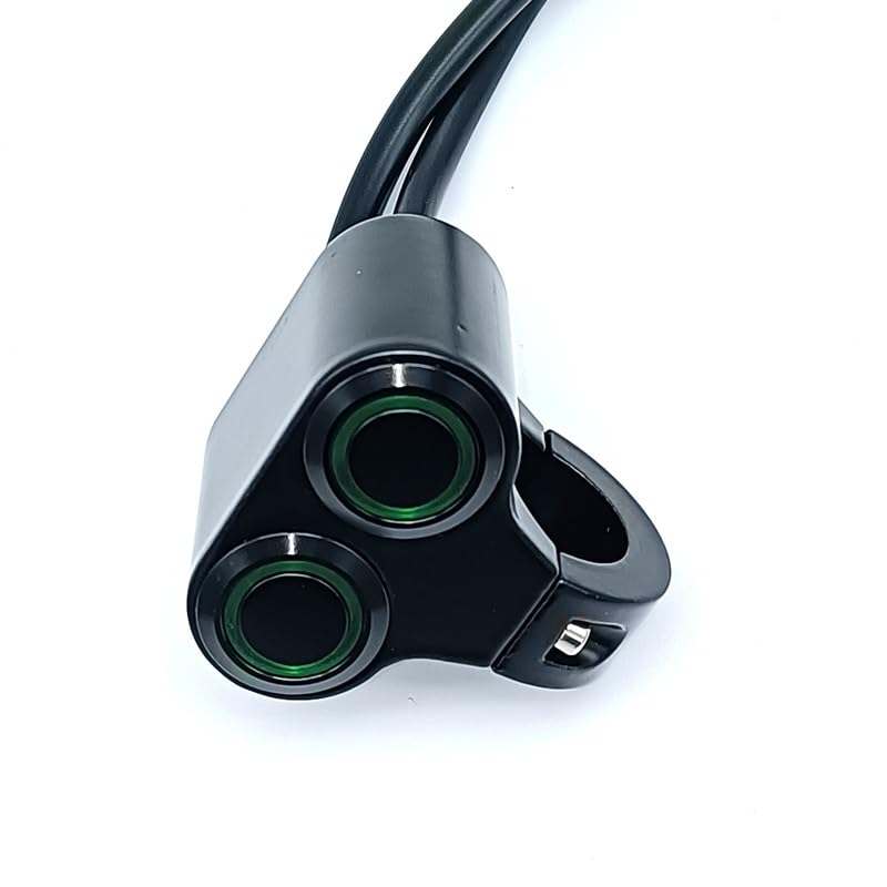 Guidon moto marche phare interrupteur double bouton LED vert - 6