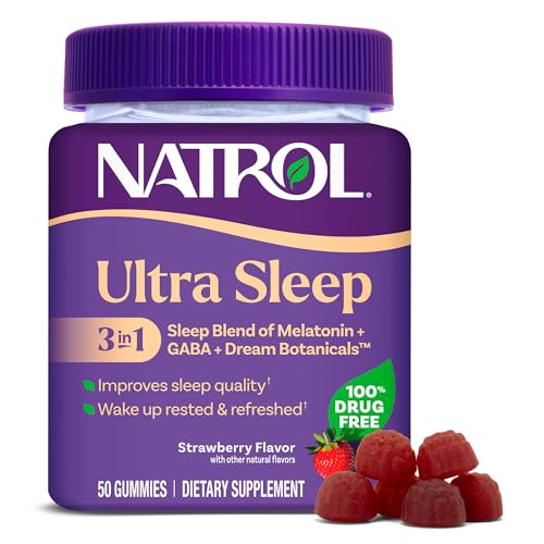 Natrol Ultra Sleep 3-in-1 100% Drug-Free Sleep Aid Blend with Melatonin, GABA & Botanicals, Dietary...
