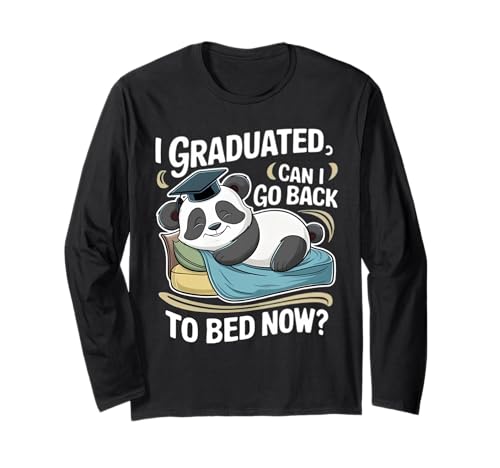 Me gradué, ¿puedo volver a la cama ahora? Divertido panda de graduación Manga Larga