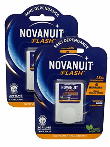Novanuit Flash film orodispersible - Mélatonine 1,9mg - Boite de 20 Films - Lot de 2 Boites