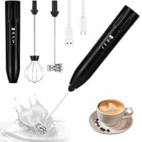 Hixava Milchaufschäumer Stab USB Wiederaufladbar ​Milchschäumer 3-Gang Elektrischer Schneebesen für Kaffee Latte Cappuccino Eier Schlagen