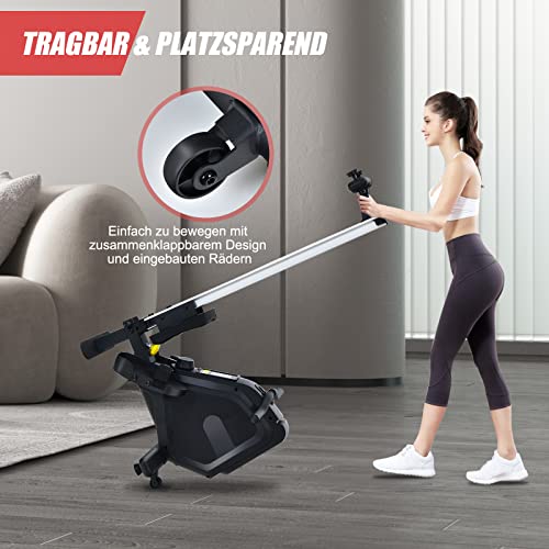 COSTWAY Rudergerät magnetisch, Rudermaschine mit 8 stufig Widerstand, Ruderbank mit LCD-Monitor, Fitnessgerät klappbar… – Bild 3