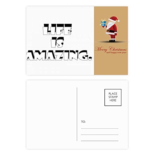 Cartes postales Life is Amazing Père Noël pour partager vos vœux de fin d'année en famille