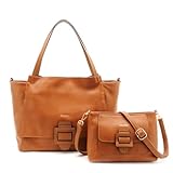 [FIRANO] バックル付きトートバッグ＆ショルダーバッグセット レディース フィラノ 402398 キャメル