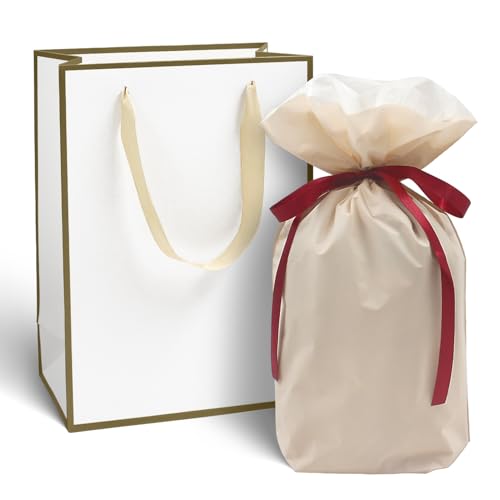 ラッピング 袋 プレゼント 袋 ギフト袋 紙袋 マチあり 手提げ紙袋 巾着 ラッピング用品 リボン付き おしゃれ 母の日 父の日 誕生日 ホワイトデー クリスマス 結婚式 セットC