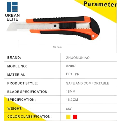 Image of Urban Elite 18mm Utility Cutter Set | 2 Retractable Cutters with 20 Replacement Blades | Auto-Lock Design | Comfortable Grip | For Home, Office, DIY & Packaging