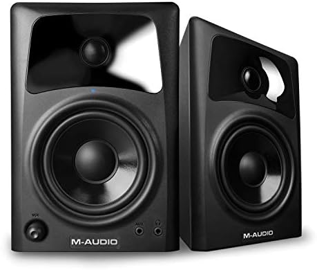 M-Audio AV42 | Compact Active Desktop Reference Monitor Speakers For Premium Playback, Professional Media Creation and Immersive Gaming Sound