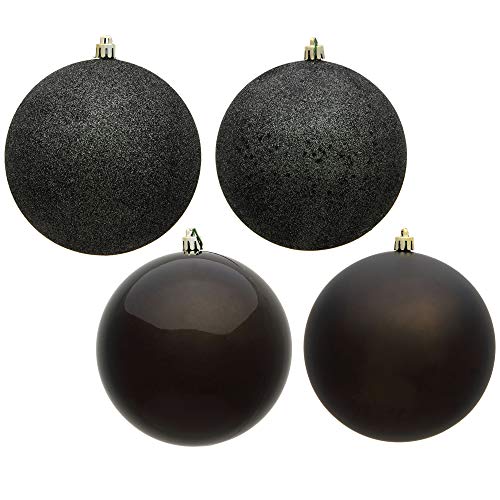Vickerman 6" Gunmetal 4-Finish Ball Ornament Assortment, 4 per Box