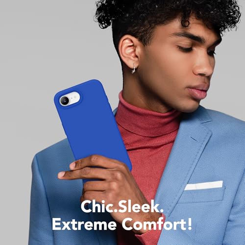 Image of Magnetic for iPhone 17e /iPhone 16e Case, Compatible with MagSafe, [Soft Anti-Scratch Microfiber Lining] Slim Silicone Shockproof Protective Phone Case for iPhone 17e /16e 6.1 inch, Klein Blue