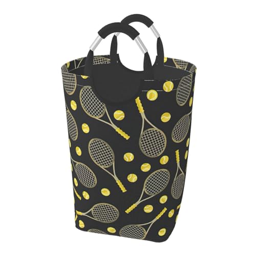 Grand sac à linge pliable dortoir panier textile motif tennis - 2