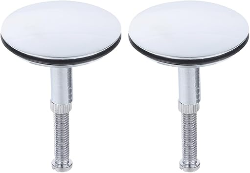 SOLUSTRE Bathtub Drain Plug 2 Pack Rotating Bath Sink Stopper Replacement for Tub Drain Flat Seal Design for Water Leak Prevention Bathroom Sink and Kitchen Use