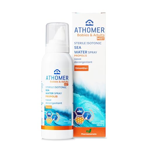 Alle natuurlijke zeewater neusspray met propolis - neveltechnologie - 12 maanden voor volwassenen - zachte oplossing voor verkoudheid, sinusitis, verstopte neus en hooikoorts - (100ml)