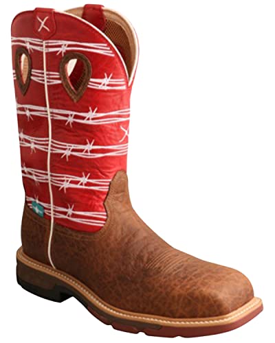Image of Twisted X Men's 12 inch Western Work Boot, Square Toe Alloy Toe with CellStretch