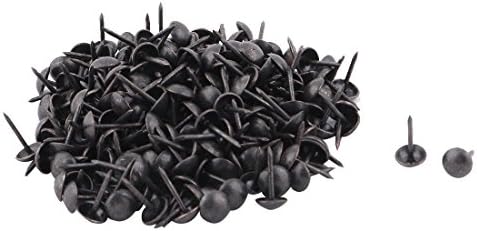 200pcs Clou Tapissier Pointe Tapissier Clou Tapis Punaise Pour Meuble Table Metal Rond Noir 7 X