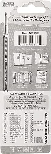 Rite in the Rain Weatherproof Durable Clicker Pen - Black/Black Ink
