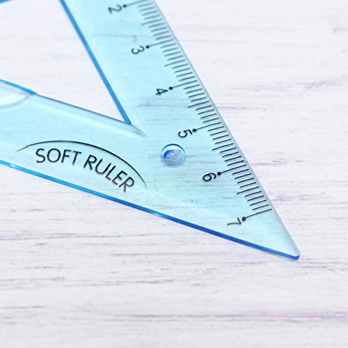 STOBOK 4 Pcs Conjuntos de RÃ©gua Clara RÃ©gua de PlÃ¡stico TriÃ¢ngulo Transferidor 180 Graus Ferrame