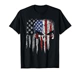 4th Of July Shirt For Women Men American Flag Skull Skeleton T-Shirt