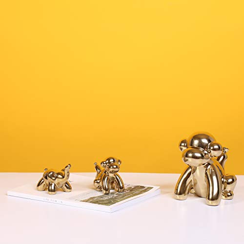 Ardax Gold Home Décor Balloon Figurine Accent, Small Ceramic Animal Statue Handmade Sculpture Ornament (Monkey) #TOP6