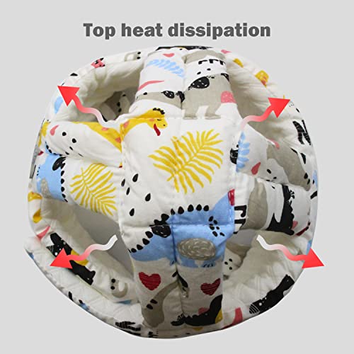 Image of Baby Head Protector Baby Helmet for Crawling Walking, No Bumps Safety Head Adjustable Protective Cap for Walking, Playing (Dinosaur A)