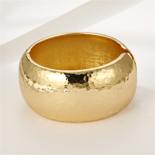 NewZenro Hammered Wide Chunky Bangle Bracelets for Women Dainty Minimalist Cuff Wrist Open Bangles Statement Unique Exaggerate Trendy Jewelry Gift3