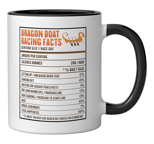 Taza de cerámica para remo de dragon boat negro/blanco miniatura 2