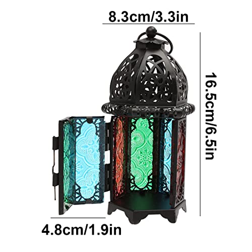 Fezf Nera Porta Candele Lanterna,Set Portacandele