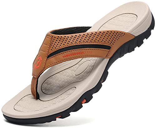 Image of Men's Flip-Flops, Thongs Sandals Durable Comfort Slippers for Beach