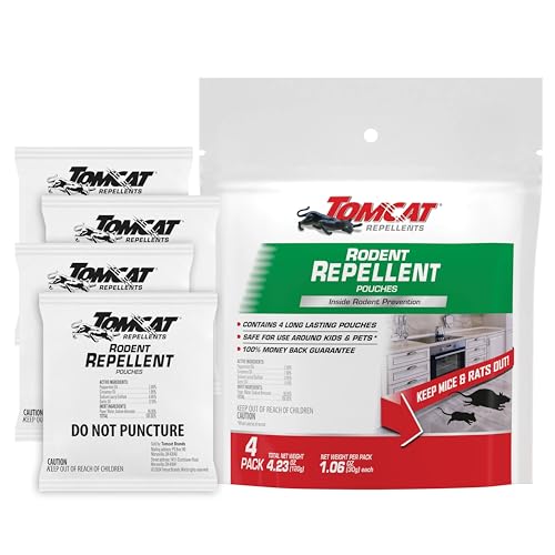 Image of Tomcat Repellents Rodent Repellent Pouches, Ready-to-Use, Inside Rodent Prevention with Essential Oils, 4.23 oz., 4-Pack