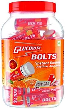 Orange Bolts Jar, Energy Candy, 360Grams(Pack 20 Tubes)