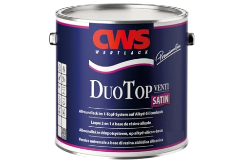 CWS CD Color Duo Top Satin, weiss, 1 L Seidenglänzender Allroundlack auf Alkyd-Silikon-Basis. Lösemittelbasiertes Ein-Topf-System zur Grund- und Decklackierung im Innen- und Außenbereich.