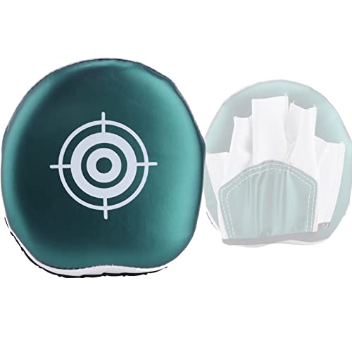OUKENS Boxing Pads, PU Leather Curved Mini Green Punching Focus Mitts for Kids, Boxing Gloves Target Pad for Kickboxing, MMA, Muay Thai, Punching Target, Martial Arts