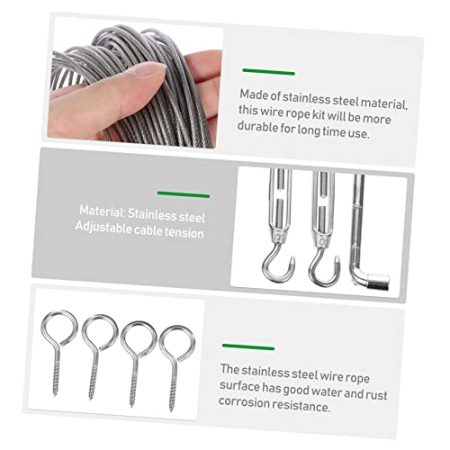 Kit de cuerda de acero ULTECHNOVO 1 set con tensor para cable aislado para uso exterior miniatura 5