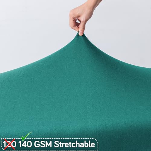 Image of HOKIPO 'SereneSolids' 140 GSM Elastic Stretchable Dining Bench Cover, Teal (AR-6245-TL)