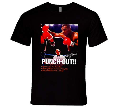 Mike Tysons Punch Out Box Art Retro Video Game T Shirt 2XL Black