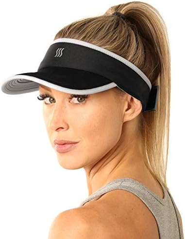 SAAKA Super Absorbent Visor for Women. Premium Packaging. Running, Tennis, Golf & All Sports. Lightweight & Adjustable. Black