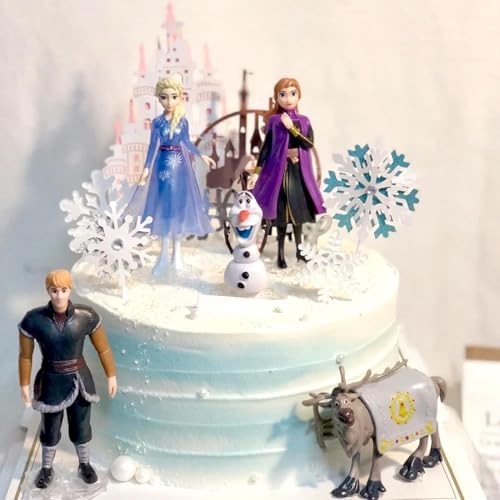 5pcs 3D Cake Toppers Figures Party Action Figures Cake Toppers Cartoons Cupcake Figurine For Birthday Baby Shower Theme Party Supplies