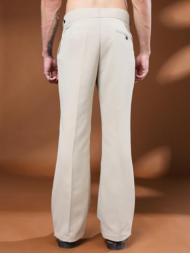 Image of Gurkha Pants for Men | Trouser for Men | Formal Pant | Classic Button | Bell Button High Waist Pleated Casual Trousers | Flared Leg Pants for Office Smart Casual Travel Party