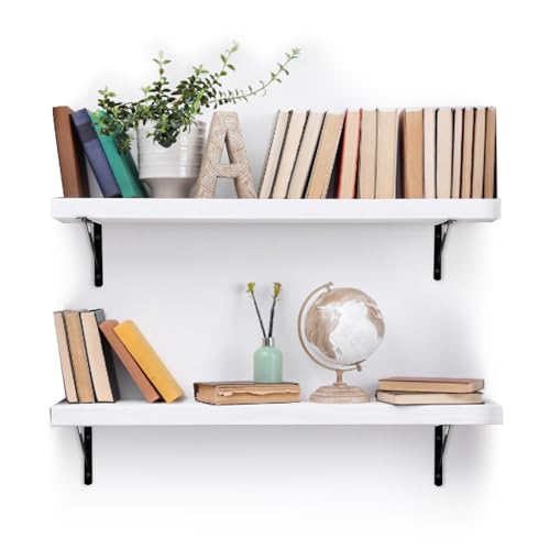 Hiceeden 12 Pack Heavy Duty Shelf Brackets, 8 in x 5 in Wall Mount Steel L Shelf Bracket, Angle Brackets for Floating Shelves, Black Metal Powder-Coated - Image 5