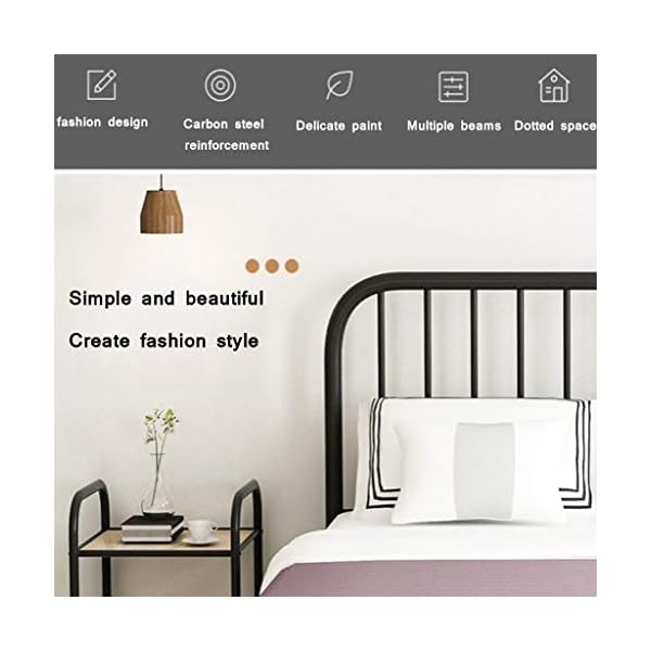 IRON Small Size Metal Bed Frame, Modern And Simple Princess Style Double Single Bed, Stylish Design And Non-slip Foot Pads, Load Capacity Up To 500 Kg - Image 6
