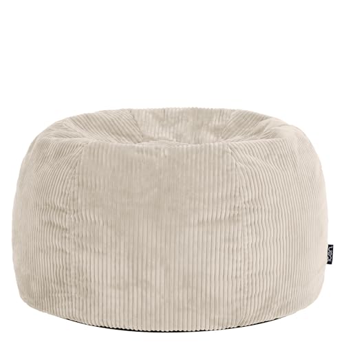 Icon Kingston Sitzsack Cord mit Füllung, Beige