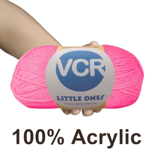 Image of VCR Cherry Pink Yarn, 100 Grams Hank, 190 Meters Length, Acrylic Ball for Crochet and Knitting, Soft Crosia Threads, Pack of 1 Yarn, Suitable for DIY Crafts