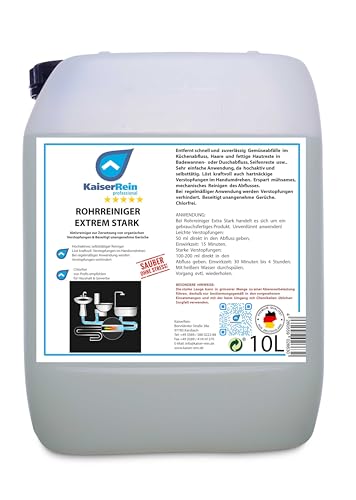KaiserRein Profi Rohrreiniger 10L - Kraftvoller Abflussreiniger...