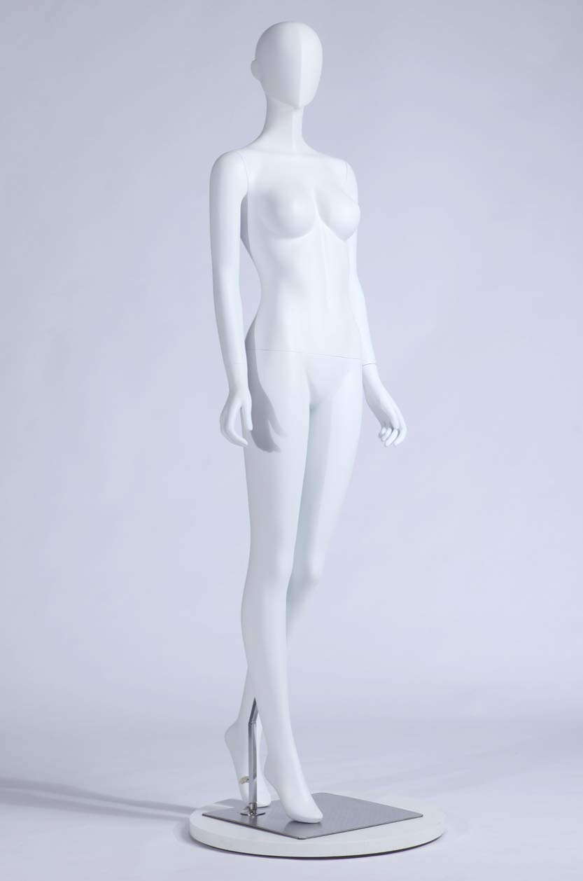 S-12 Donna Femminile Manichino Testa Astratta Nuovo Maschio Femmina Eurotondisplay bella astratta Bianco Opaco verniciato (S-12 Donna Femmina)
